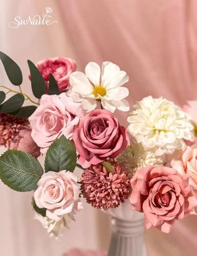 Artificial Flower Box Set Faux Flowers Fake Roses with Stems for DIY - Image 3