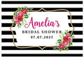Andaz Press Custom Personalized Disposable Paper Placemats, 12 x 18 Inch, Set of 25, Custom Bridal Shower Striped Floral, Tableware, Dining, Tabletop, Table Setting for Bridal Shower by AndazPress