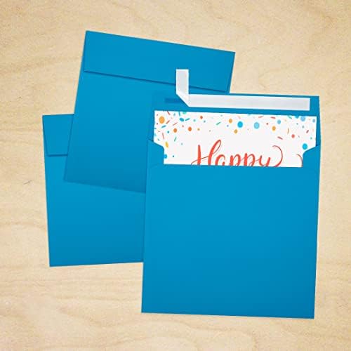 LUXPaper Square Invitation Envelopes | Peel & Press | 6" x 6" | Pool Blue | 80lb. Text | 250 Qty - Image 7