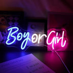 Custom He or She Neon Sign Girl Or Boy Baby Shower Led light Gender Reveal Party Decorations Birthday Party Light Sign for Baby Shower Decor (18''-30'') by KADAFAGO
