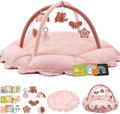 5-in-1 Baby Activity Gym & Play Mat with 6 Hanging Toys, Tummy Time Mat & Cards - Extra Large, Reversible Machine Washable Pad - Gift for Newborns, Infants 0-12 Months, Pink by Unknown