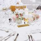 HOODO Clear Arch Wedding table numbers 1-20 with Stands, 5"x7" Arched Acrylic Signs with Gold Mirror Numbers, Clear and Gold Acrylic Table Numbers for Wedding Reception, Party, Anniversary, Event - Image 6