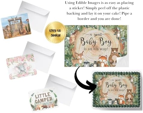 ADVENTURE BEGINS BABY SHOWER CAKE TOPPER, ADVENTURE BEGINS DECORATIONS, ADVENTURE BEGINS CAKE TOPPER (8.5'' X 10.75'') - Image 6