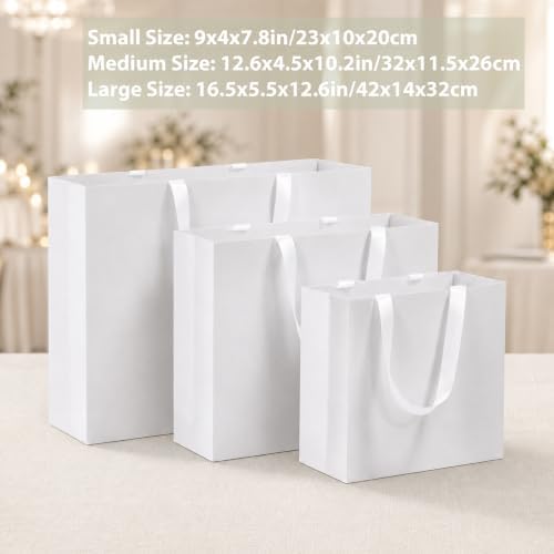 Catlovecorn 20 Pack Large White Gift Bags, 16.5 x 5.5 x 12.6 In - Image 7
