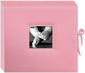 Pioneer 12 Inch by 12 Inch D-Ring Sewn Leatherette Scrapbook Box, Baby Pink by PioneerPhotoAlbums