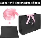 EUSOAR Large Gift Bags, 25pcs 16"x6"x12" Black With Handles for Shopping, Wedding, Baby Shower, Birthday Party - Paper Treat Bags Bulk With Ribbon - Image 4