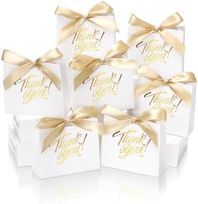 DOYIDE 200 Pack Small Thank You Gift Bags, Party Favor Bags with Bow Ribbon by DOYIDE
