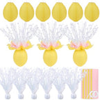 6 Set Lemon Paper Lanterns Table Centerpieces Decor Pink Yellow by CORNERLACE