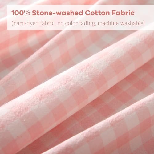 Blush White Gingham Ruffled Table Cloth Rectangular 102"x60" - Image 6