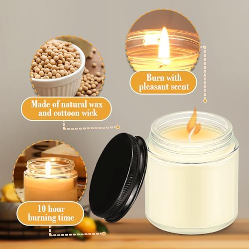 MTLEE 36 Pcs Bulk Candle Mini Mason Jar Candle, Lemon, Citrus, Coconut Milk - Image 5