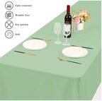 6 Pack Tablecloth 60 x 126 inch Polyester Table Cloth for 8 Foot Rectangle Tables,Stain and Wrinkle Resistant Washable Fabric Table Covers Polyester Sage Green Tableclothes for Wedding,Party,Banquet - Image 5