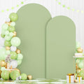 FOTSHARER Sage Green Spandex Arch Cover 6FT 7.2FT Arch Covers Stretchy Set of 2 Wedding Arch Stand Cover for Chiara Wall Round Top Arches Fabric Cover Garland for Graduation Party by FOTSHARER