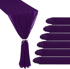 6 Pack 10Ft Dark Purple Chiffon Table Runner 29x120 Inches Sheer Fabric Table Runner Romantic Wedding Runner for Thanksgiving Christmas Bridal Shower Decorations（Dark Purple） by JALANCY