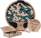 Rustic Wooden Wedding Guest Book Alternative – Personalized Heart Drop Box with Tree Design for Reception, Baby Shower & Engagement Party Decor - Personalized Wedding Guest Book Alternative by Handmade
