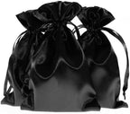 50 Pack 6" x 9" Black Satin Gift Bags with Drawstring, Large Gift Pouches, Wedding Favor Bags for Baby Shower Birthday Party Small Business by Knitial