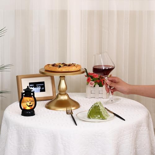 Set of 3 Gold Cake Stands, Metal Round Cake Holder Dessert Pie Pizza Display Stand 8" 10" 12" Serving Tray Decoration for Wedding Celebration Party Birthday Baby Shower - Image 4
