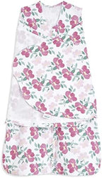 HALO 100% Cotton Sleepsack Swaddle, 3-Way Adjustable Wearable Blanket, TOG 1.5, Stems, Newborn, 0-3 Months by HALO