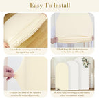 Set of 3 Arch Backdrop Covers Stretchy Spandex White Beige for Weddings - Image 6