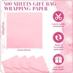 500 Sheets Blush Pink Tissue Paper Bulk 20 x 20 Inch for Fall Wedding Gifts - Image 3