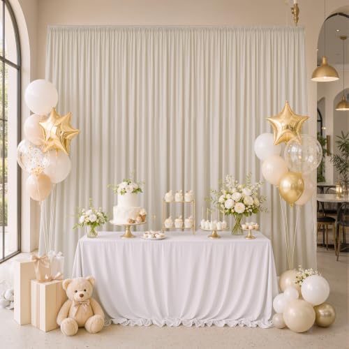 10×10 Beige Backdrop Curtains for Wedding Party Decorations Wrinkle Free - Image 6