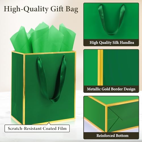 Addblu 100 Pack Bulk Luxury Gift Bags with Handles & 100 Tissue Papers - Image 3