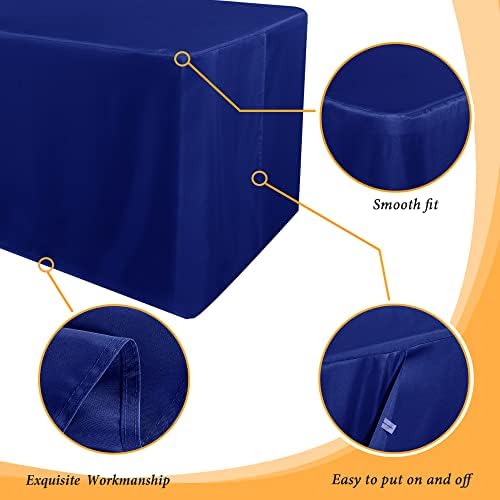 Obstal 2 Pack Table Clothes for 6 Foot Rectangle Tables, Royal Blue - Image 3