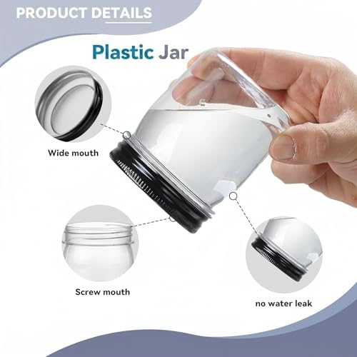 novelinks 8 oz Plastic Mason Jars and Clear Plastic Jars with Lids 8 oz - Image 3