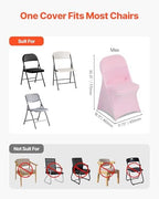 VEVOR Chair Covers, Polyester Spandex Chair Cover, Stretch Slipcovers for Wedding Party Dining Banquet Flat-Front Chair Covers (Pink-c, 50PCS) - Image 4