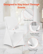 VEVOR Chair Covers, Polyester Spandex Chair Cover, Stretch Slipcovers for Wedding Party Dining Banquet Flat-Front Chair Covers (White-c-XL, 30PCS) - Image 6