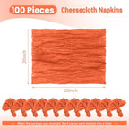 100 Pack Orange Cloth Napkins 20x20Inch Cheesecloth Napkins - Image 2