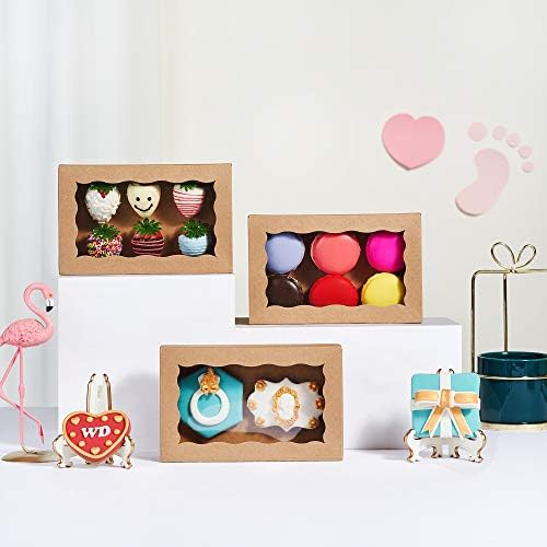 RomanticBaking 50 Pack Auto-Popup Cookies Boxes 7" x 4 3/8" x 1 1/2"Pastry Boxes Macaron Boxes Hot Chocolate Bombs Boxes Donut Boxes Brownies,Cakesicle Boxes - Image 3