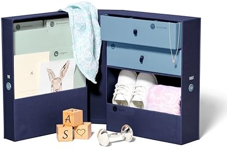 Savor | Baby Keepsake Organizer Box | The Original Fabric Acid-Free Modern Minimalist Gender-neutral Memory Box with Labels | For Pregnancy, Mother’s Day, Baby Shower, New Baby Girl Baby Boy Gifting by Savor
