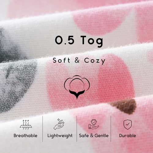 Yoofoss Baby Sleep Sack 12-18 Month 0.5TOG 100% Organic Cotton 2-Way Zipper - Image 6
