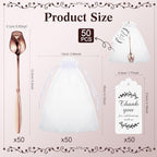 Roshtia 50 Sets Rose Flower Tea Spoons for for Women Tea Party, Rose Gold - Image 2