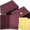 100 Set 5 x 7 Laser Cut Wedding Invitations, Scarlet by PerKoop