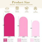 Pink Arch Backdrop Cover 3 Set-4FT, 5FT, 6FT Spandex Fitted Wedding Arch Stand Covers for Baby Shower Girls Birthday Party Wedding Ceremony Banquet Photo Arch Stand Background Decorations - Image 5