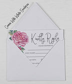 50 Blank RSVP Cards with White Envelopes-Floral Style Response Card-RSVP for Wedding-Rehearsal Dinner-Baby Shower-Bridal Shower-Engagement Party Invitations - Image 6