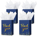 Tinlade 30 Pcs Thank You Gift Bags Small with Tissue,Dark Blue by Tinlade