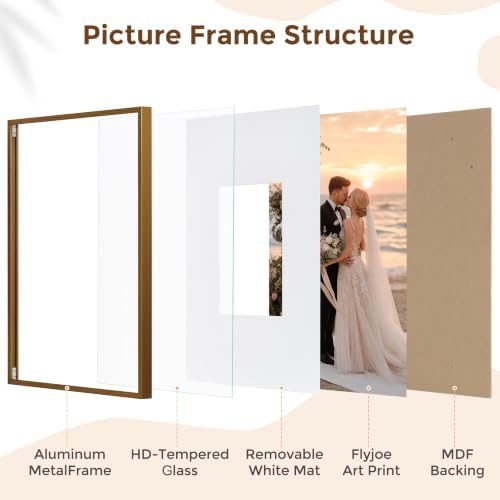 Signature Picture Frame 18x18, Aluminum Signable Frame with Glass, Bronze - Image 4