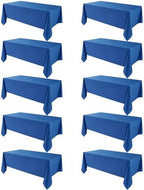 VidaFete 10 Pack 90*132inch Royal Blue Rectangle Tablecloth for 6ft Tables by VidaFete