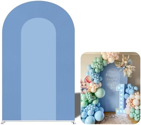Ripples Arch Backdrop Cover Spandex Background for Baby Birthday Baby Shower Wedding Party Decoration (Blue Ripples,6.6x3.3ft) by Unknown