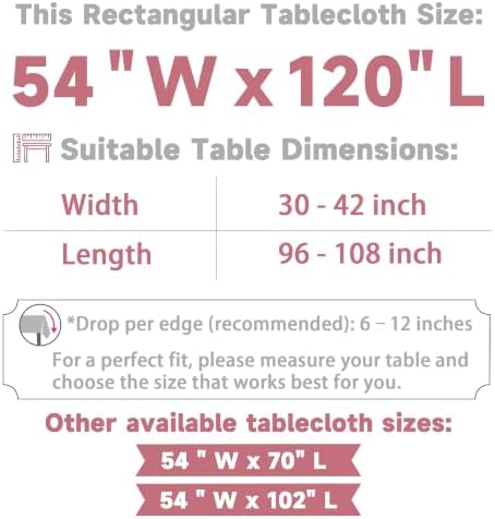 Thick Pink Tablecloth, Water & Wrinkle Resistant, 54x120 Inch - Image 4