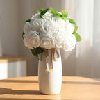 100 Pcs Artificial Foam Rose Flower Faux Bouquet Wedding Fake Rose Gift for Mother's Day Women DIY Bridal Shower Party Table Birthday Home Spring Decor (White) - Image 5