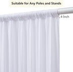 50ftx8ft White Wrinkle Free Backdrop Curtains for Parties, 10 Panels 5×8ft Silky Soft Polyester Wedding Drapes for Backdrop Decor Birthday Party Baby Shower Photo Photography Background Curtain - Image 6