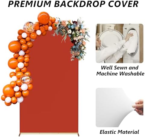 Neatsure Arch Backdrop Stand and Cover Set, 7.2FT Metal Photo Balloon Arch Backdrop Stand for Wedding Birthday Party Baby Shower Ceremony Graduation Decoration, Terracotta - Image 6