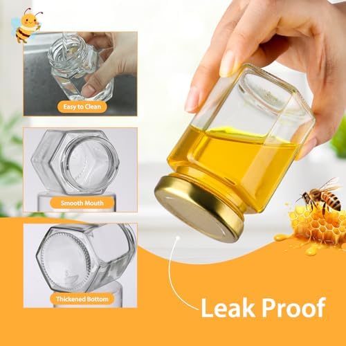 4 oz Small Honey Jars with Dipper, 30 Pack Hexagon Honey Jar - Image 7