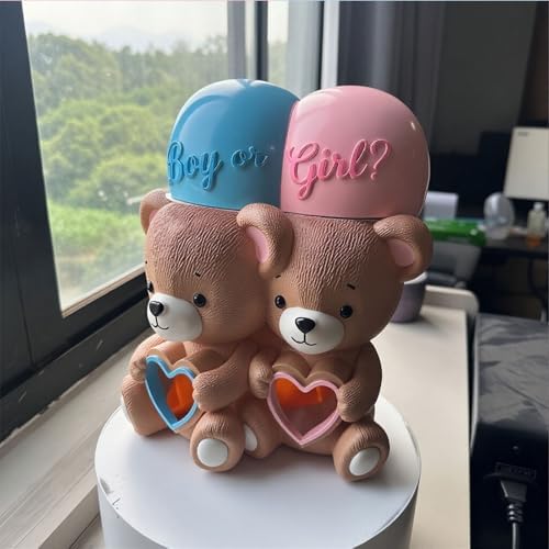 Bear Cake Toppers Gender Reveal Cake Decorations Boy or Girl Bear Figurines Ornament Babies Gender Reveal Decorations Theme Party Supplies - Image 7