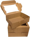 Bubbley Kraft Paper Bakery Boxes - 50-Pack Pastry Boxes with Window for Cookies, Chocolate Covered Strawberries, Macarons, and Muffins, Dessert Disposable Packaging, 8 x 6 x 2.5 Inches by Unknown