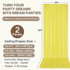 10ft×15ft Yellow Backdrop Curtain for Wedding Parties - Image 6