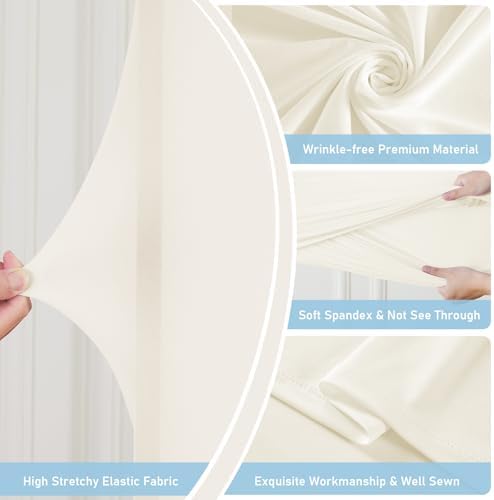6.6FT x 6.6FT Ivory Square Backdrop Arch Cover Double-Sided Spandex Arch Covers Fitted Wedding Arch Stand Cover Stretchy Backdrop for Balloon Arches Birthday Baby Shower Party Banquet Decorations - Image 4